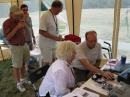 Maryland State Delegate Liz Bobo and her husband in the Satellite Tent.  She made a contact via Satellite! 